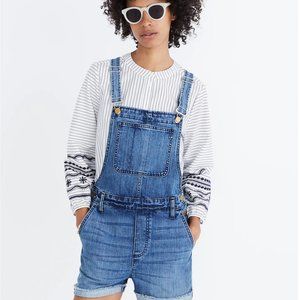 Madewell Adirondack Short Overalls in Dawkins Wash